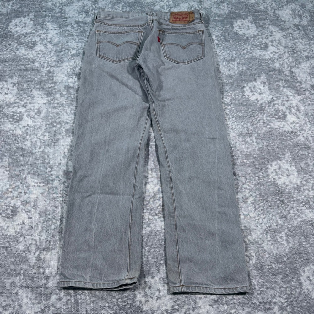 Levi's 501 Original Straight Leg Jeans Mens 30x30 Light Gray Button Fly Classic - Picture 5 of 8